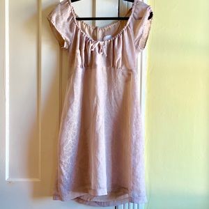 😽{Anna Sui} Nude Floral Peasant Dress🎻